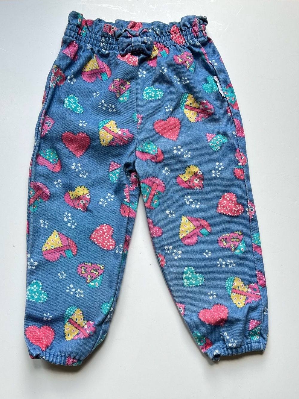Vintage HEALTHTEX  Patchwork Heart Jean Jogger Pants 3T